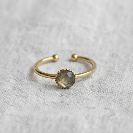 Bague pierre de labradorite et plaquée or