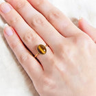 Bague oeil de tigre et plaquée or