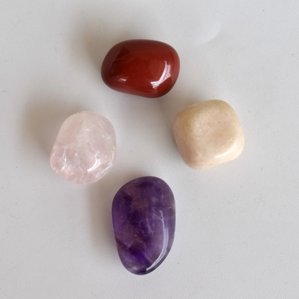 "Anti-Stress" Armband Amethyst, Rosenquarz und Bergkristall 8mm